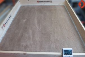 Test der Randreinigung (Quarzsand nur am Rand)