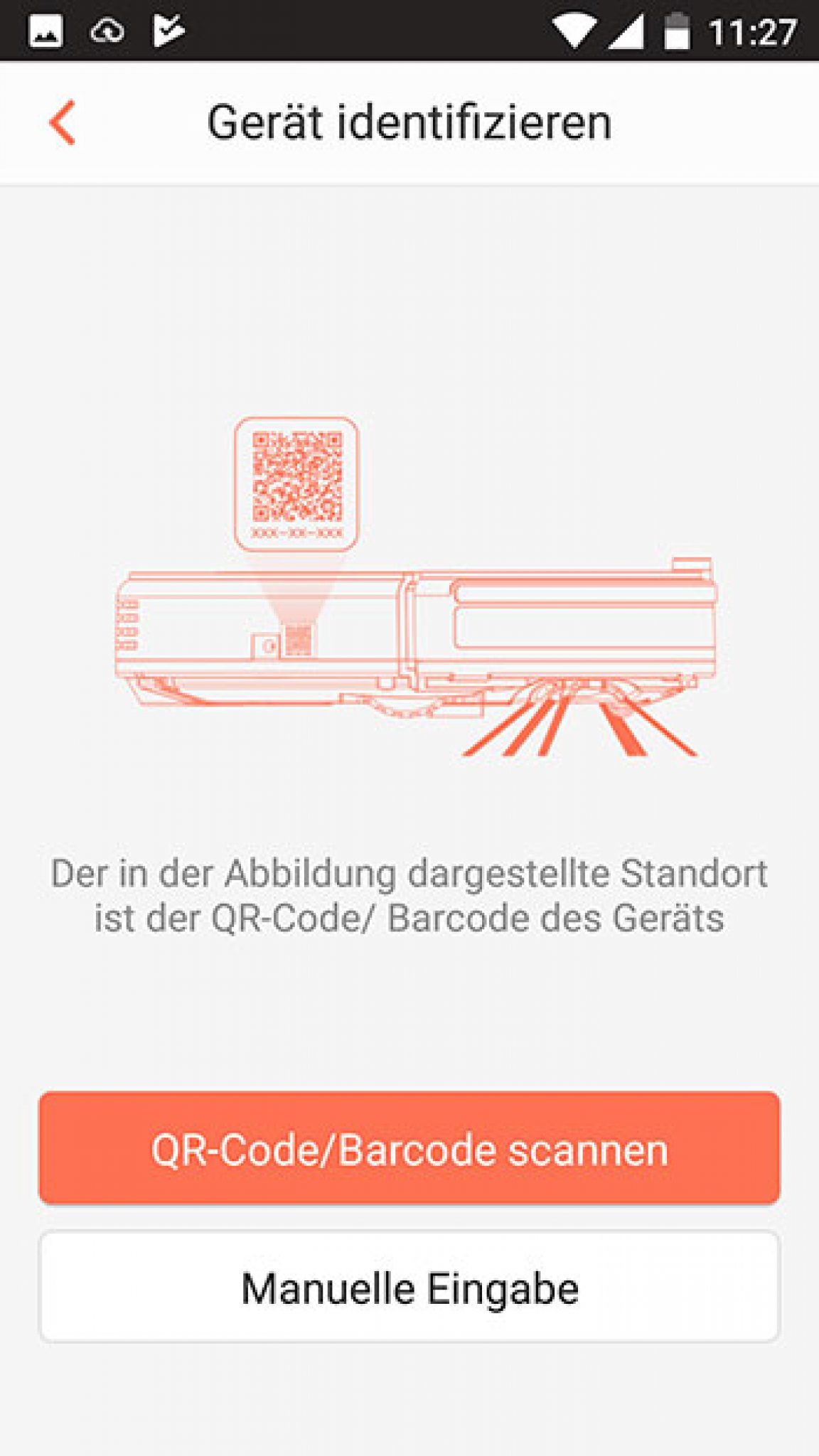 AppHaierXShuaiHXSC3TestQRCodescannen6 Akku und Roboter