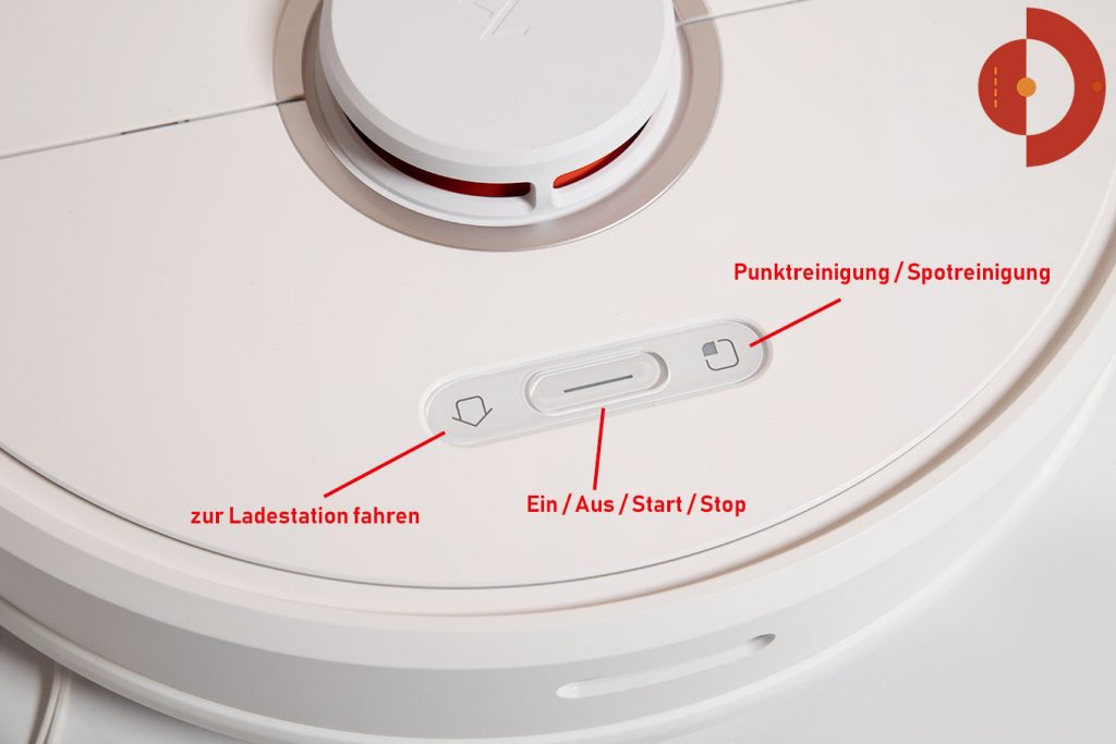 Roborock-S6-Test-Saugroboter-Tasten.