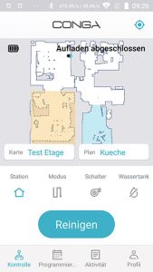 Cecotec-Conga-4090-AppTest-Hauptscreen