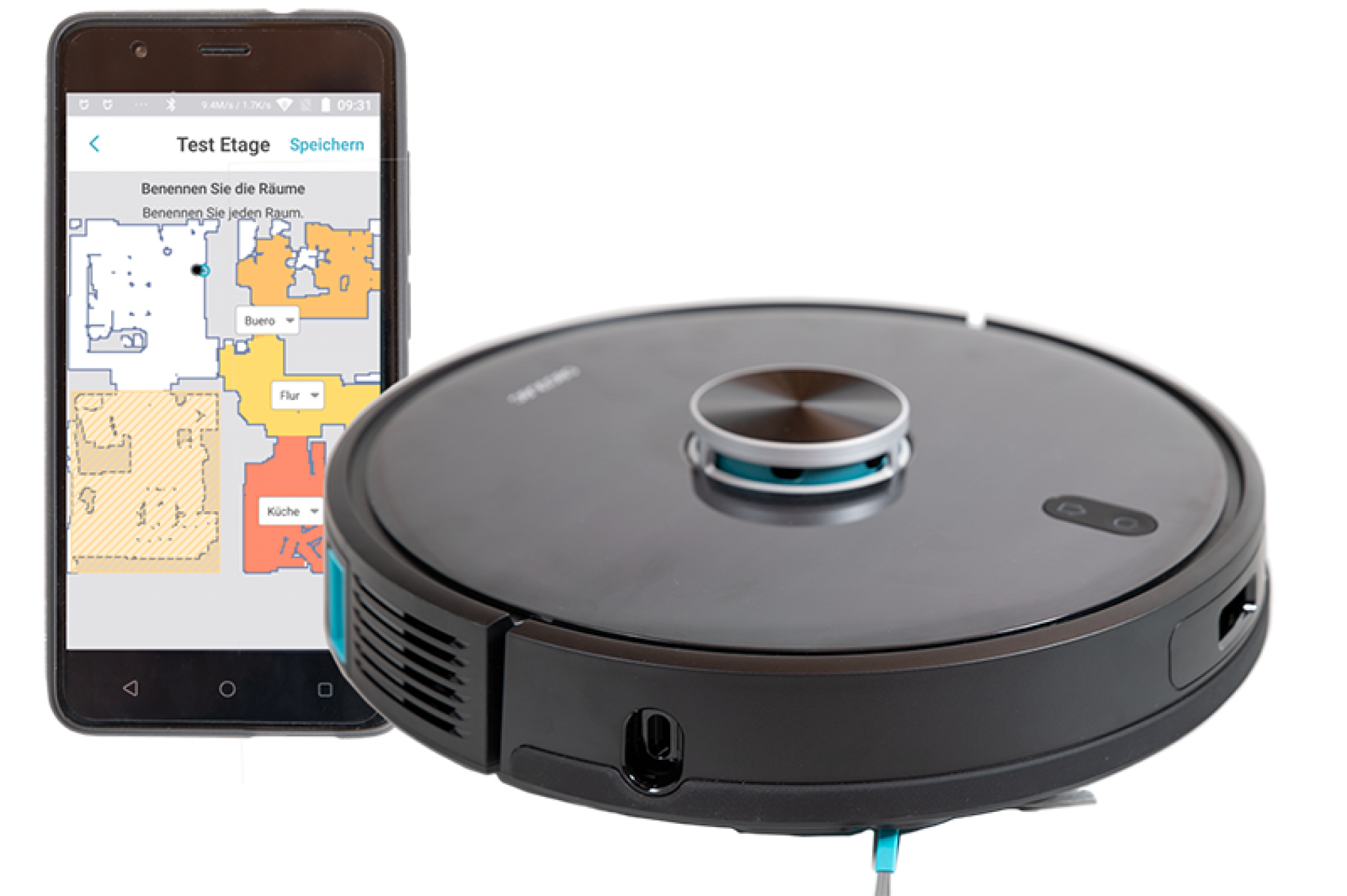Conga4090TestFreigestelltSmartphoneSaugroboter800px24b Akku