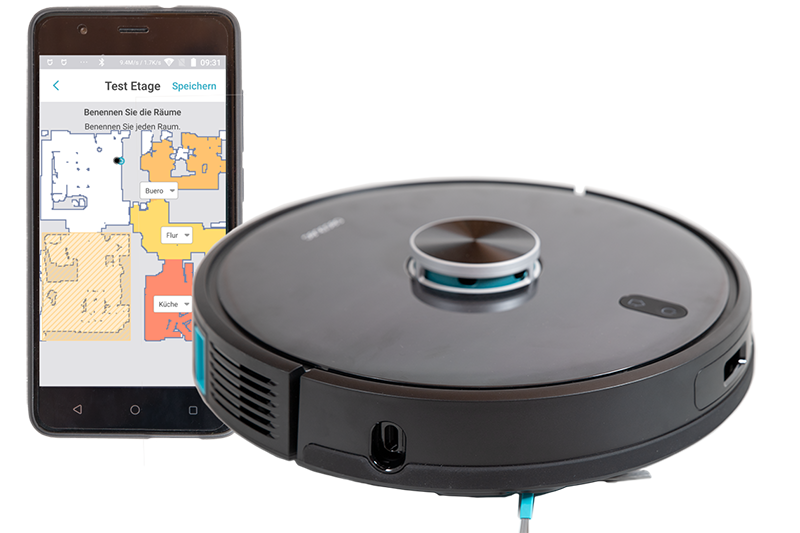 Conga4090TestFreigestelltSmartphoneSaugroboter800px24b Akku und RoboterStaubsauger