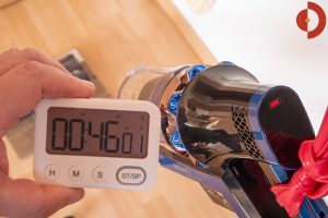 Proscenic-P10-Test-Akku-Staubsauger-Laufzeit-Stufe-1