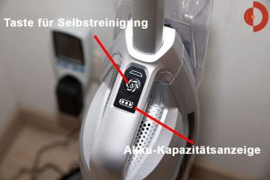 Bissell-CrossWave-Cordless-Test-Vergleich-Taste-Selbstreinigung