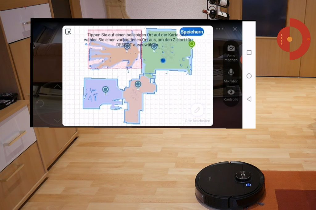 Deebot-Ozmo-T8-AIVI-Test-Kamera-Sichtweise-Zielpunkte-Raumueberwachung