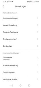 Dreame-D9-App-Bedienung-Menu-1