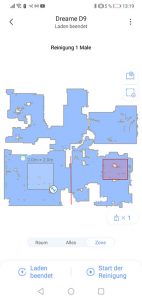 Dreame-D9-App-Bedienung-Reinigungsbereich-Sperbereich