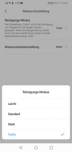 Dreame-D9-App-Bedienung-Reinigungsmodus-Saugstufen