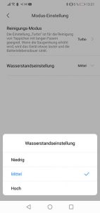 Dreame-D9-App-Bedienung-Reinigungsmodus-Wasserfluss