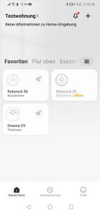 Dreame-D9-App-Bedienung-Startscreen