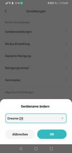 Dreame-D9-App-Bedienung-Umbenennen