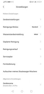 App-Dreame-Bot-L10-Pro-Test-Hauptmenue-1