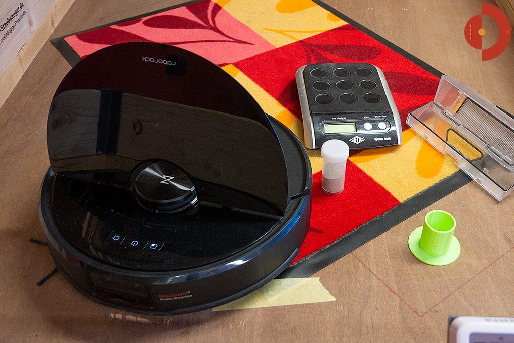 Roborock-S6-MaxV-Test-Saugtest-Quarzsand-Schmutzmatte