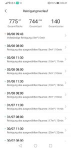 App-Trouver-Finder-Reinigungsverlauf